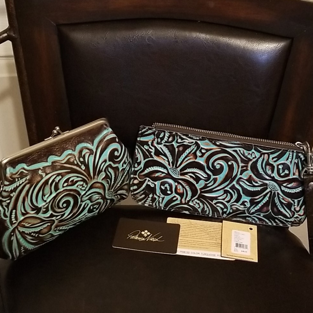 Patricia Nash Turquoise Tooled Set